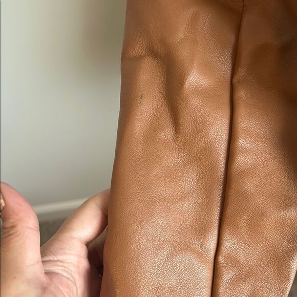 Daisy Women's Brown Faux Leather Blazer - Picture 4 of 6